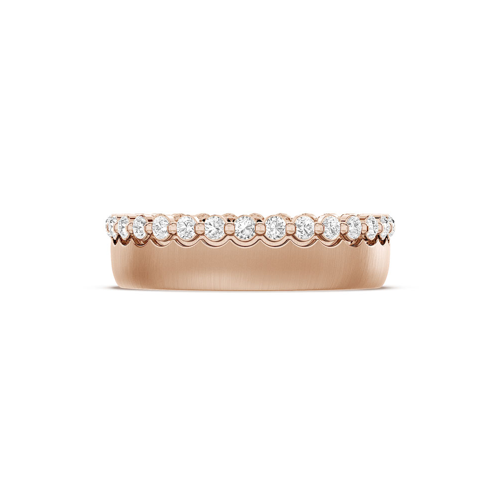 Diamond Edge Satin Finish Wedding Band