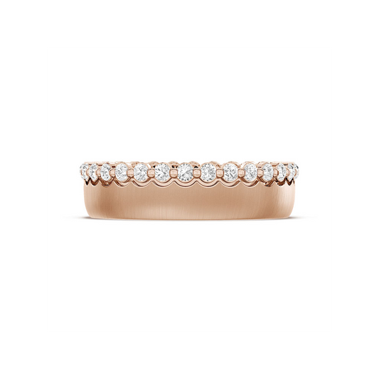 Diamond Edge Satin Finish Wedding Band