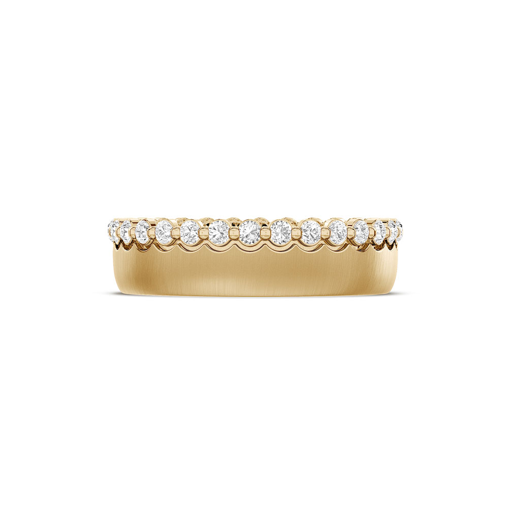 Diamond Edge Satin Finish Wedding Band