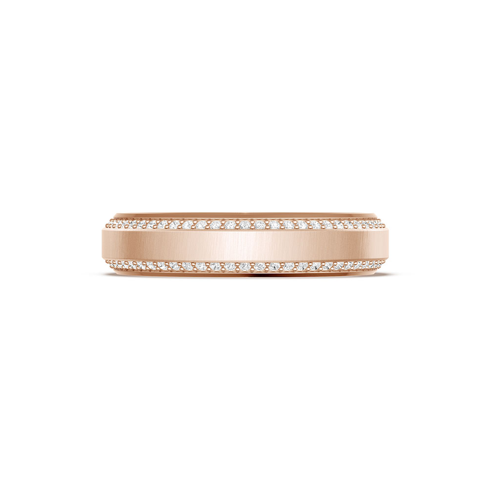 Bevel Edge Diamond Wedding Band in Satin Finish - 5mm