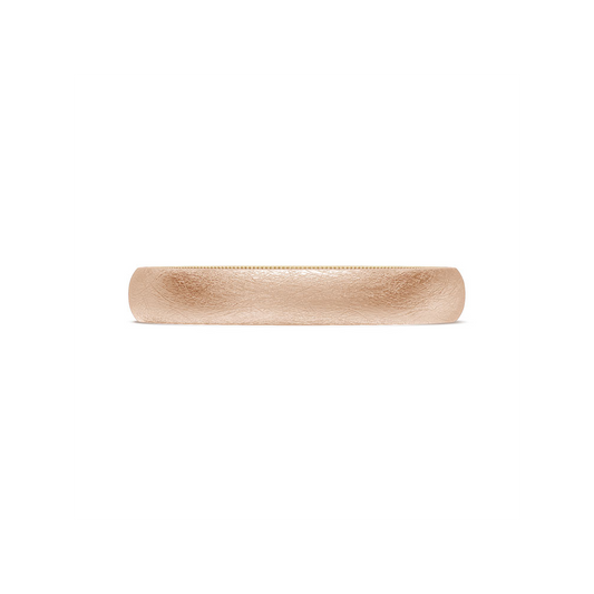 Classic Two-Tone Rounded Wedding Band in Brushed Finish