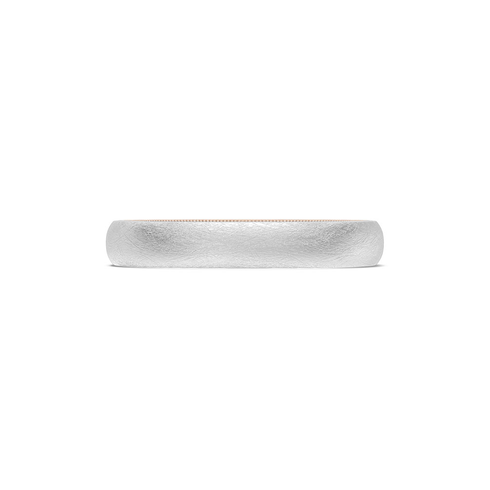 Classic Two-Tone Rounded Wedding Band in Brushed Finish