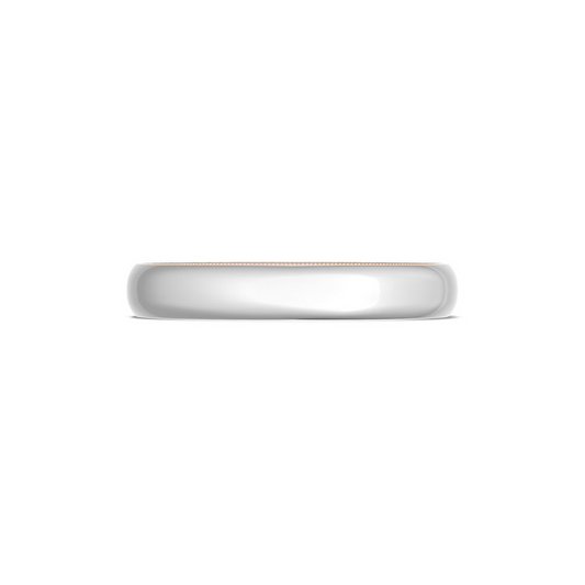 Classic Two-Tone Rounded Wedding Band in High Polish