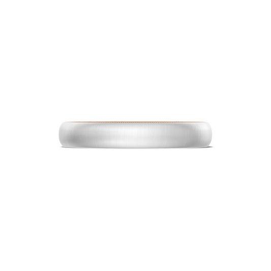 Classic Two-Tone Rounded Wedding Band in Satin Finish