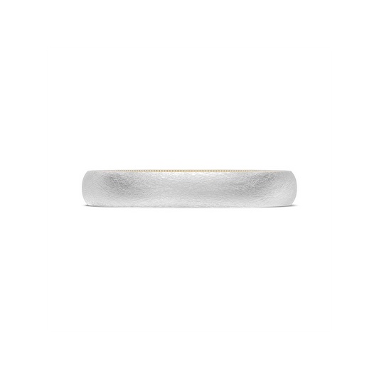 Classic Two-Tone Rounded Wedding Band in Brushed Finish