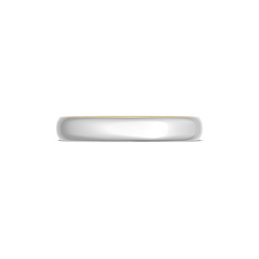 Classic Two-Tone Rounded Wedding Band in High Polish