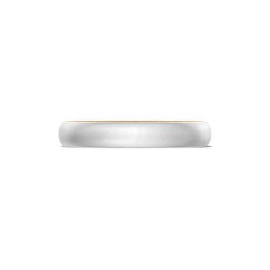 Classic Two-Tone Rounded Wedding Band in Satin Finish