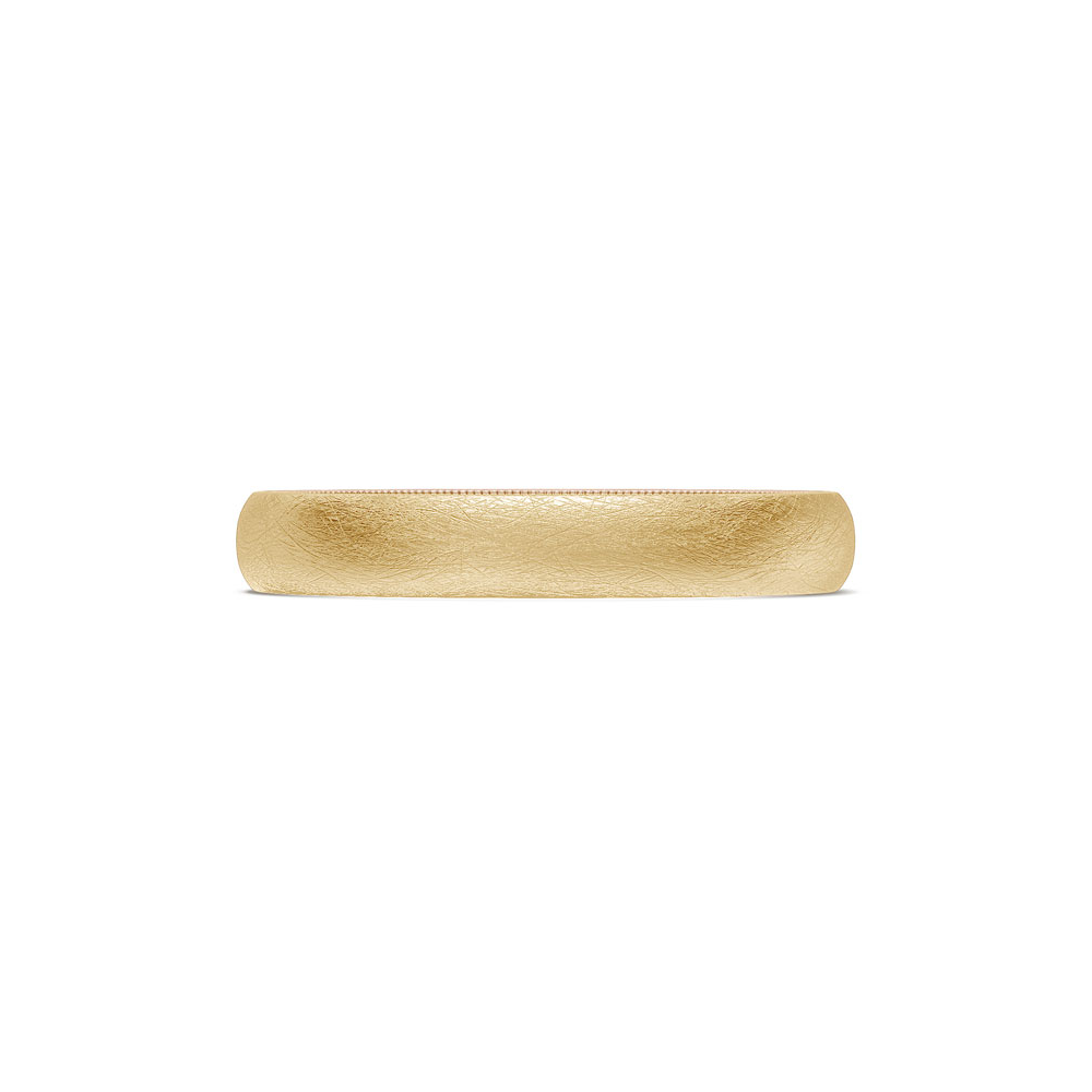 Classic Two-Tone Rounded Wedding Band in Brushed Finish