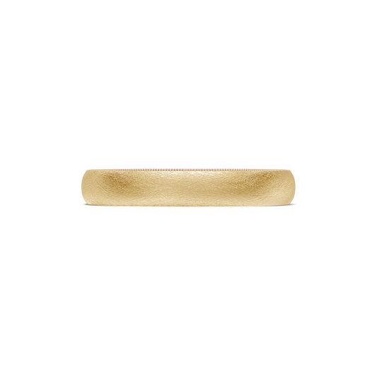 Classic Two-Tone Rounded Wedding Band in Brushed Finish