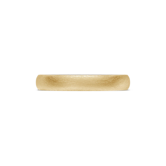 Classic Two-Tone Rounded Wedding Band in Brushed Finish
