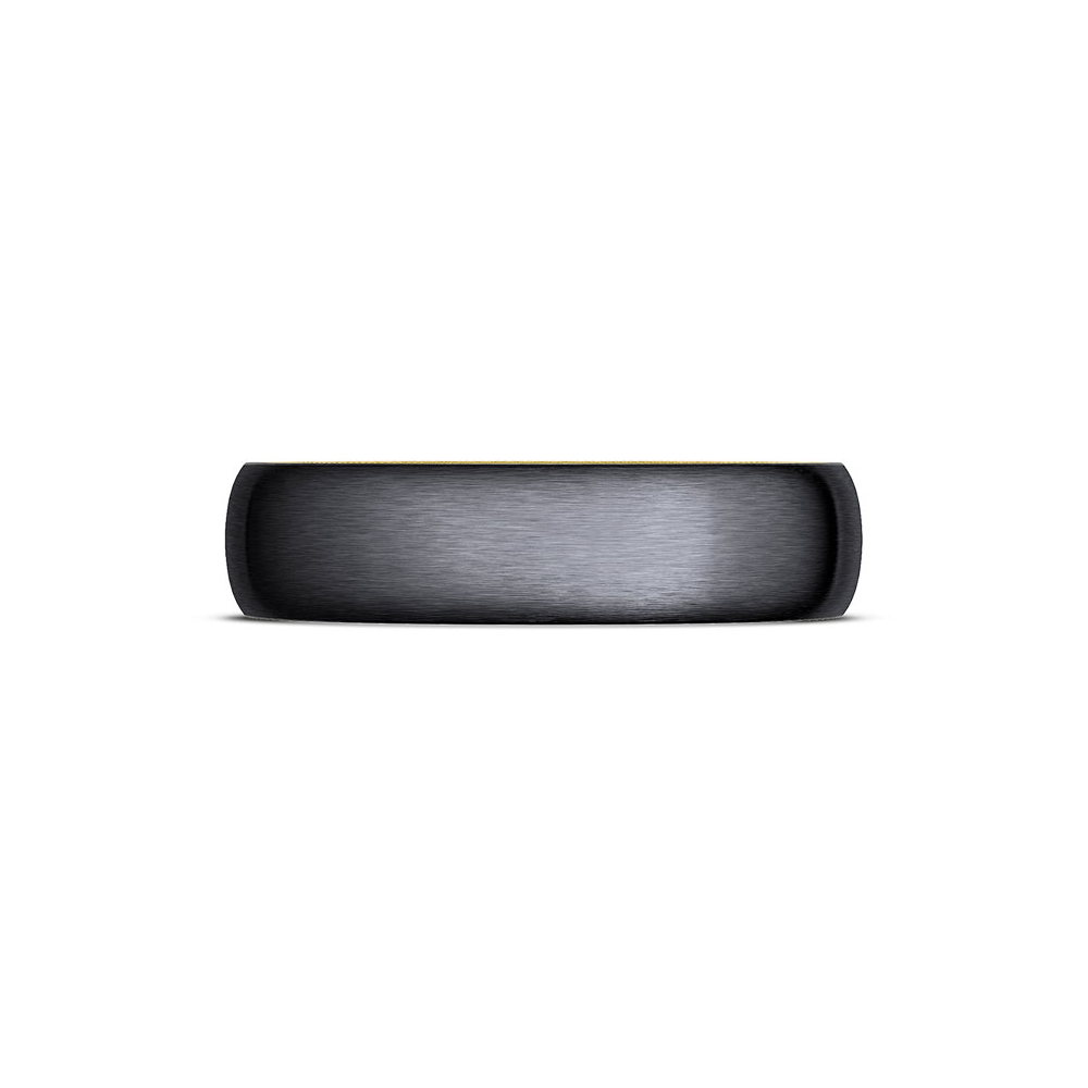 Titanium Two-Tone Round Wedding Band - 6mm