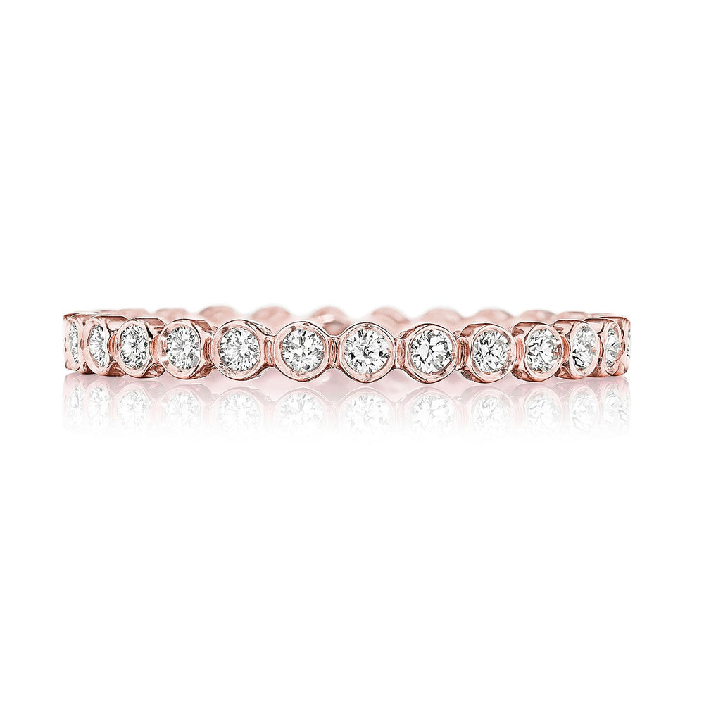 Round Bezel Droplet Wedding Band with Diamond