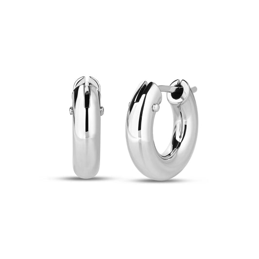 Roberto Coin The Perfect Hoop® Rounded Hoop Earrings in 18K white gold