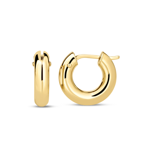 Roberto Coin The Perfect Hoop® Rounded Hoop Earrings in 18K yellow gold