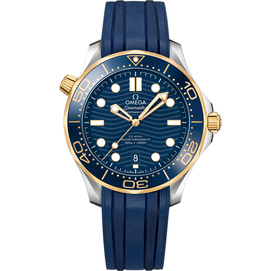 SEAMASTER DIVER 300M 42 MM, STEEL - YELLOW GOLD ON RUBBER STRAP