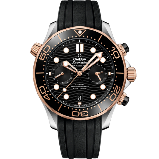 SEAMASTER DIVER 300M 44 MM, STEEL - SEDNA™ GOLD ON RUBBER STRAP