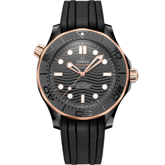 SEAMASTER DIVER 300M 43.5 MM, BLACK CERAMIC ON RUBBER STRAP