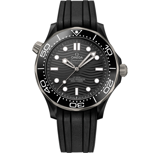 SEAMASTER DIVER 300M 43.5 MM, BLACK CERAMIC ON RUBBER STRAP