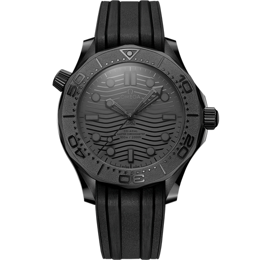 SEAMASTER DIVER 300M 43.5 MM, BLACK CERAMIC ON RUBBER STRAP