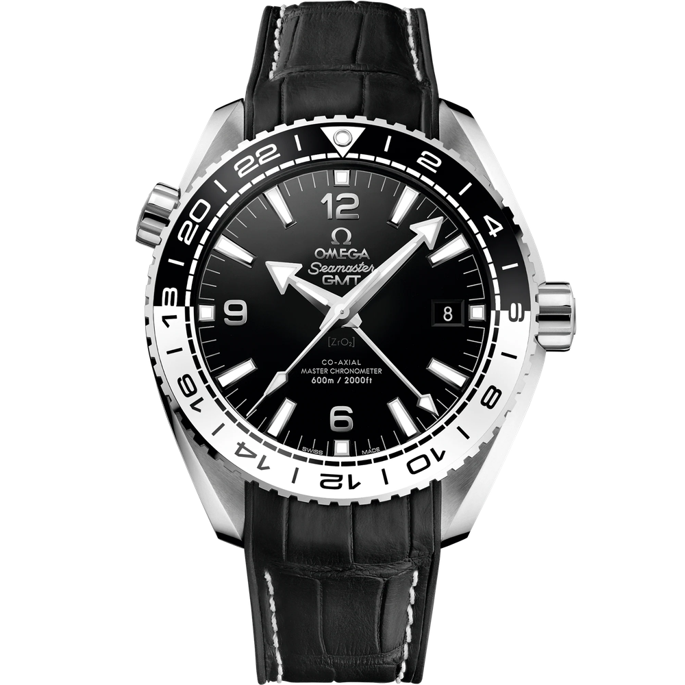 SEAMASTER PLANET OCEAN 600M 43.5 MM, STEEL ON LEATHER STRAP WITH RUBBER LINING