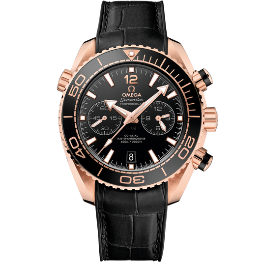 SEAMASTER PLANET OCEAN 600M 45.5 MM, SEDNA™ GOLD ON LEATHER STRAP WITH RUBBER LINING