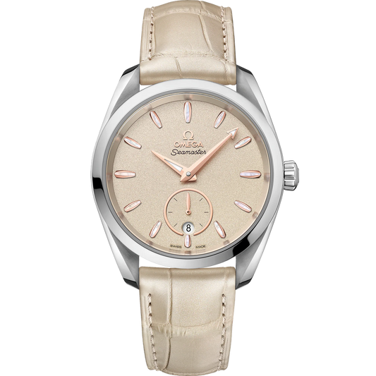 SEAMASTER AQUA TERRA 150M 38 MM, STEEL ON LEATHER STRAP