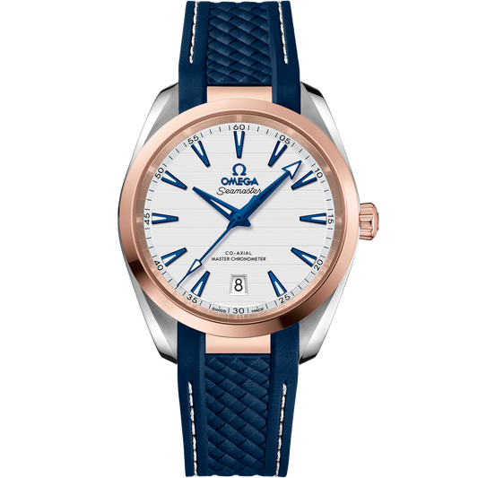 SEAMASTER AQUA TERRA 150M 38 MM, STEEL - SEDNA™ GOLD ON RUBBER STRAP