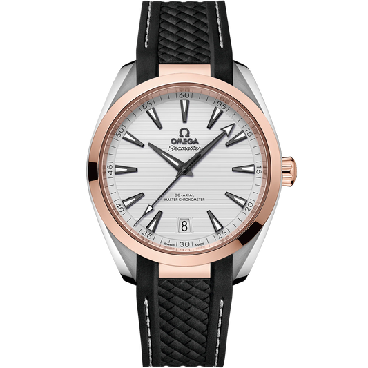 SEAMASTER AQUA TERRA 150M 41 MM, STEEL - SEDNA™ GOLD ON RUBBER STRAP