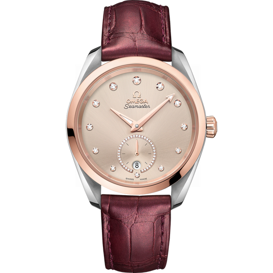SEAMASTER AQUA TERRA 150M 38 MM, STEEL - SEDNA™ GOLD ON LEATHER STRAP