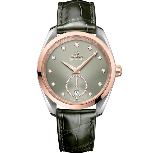 SEAMASTER AQUA TERRA 150M 38 MM, STEEL - SEDNA™ GOLD ON LEATHER STRAP