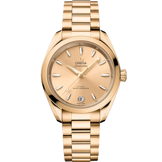 SEAMASTER AQUA TERRA SHADES 34 MM, MOONSHINE™ GOLD ON MOONSHINE™ GOLD