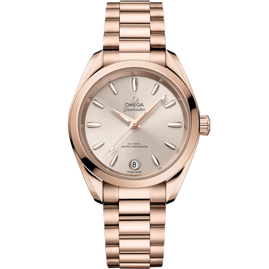 SEAMASTER AQUA TERRA SHADES 34 MM, SEDNA™ GOLD ON SEDNA™ GOLD