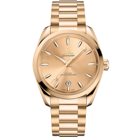 SEAMASTER AQUA TERRA SHADES 38 MM, MOONSHINE™ GOLD ON MOONSHINE™ GOLD