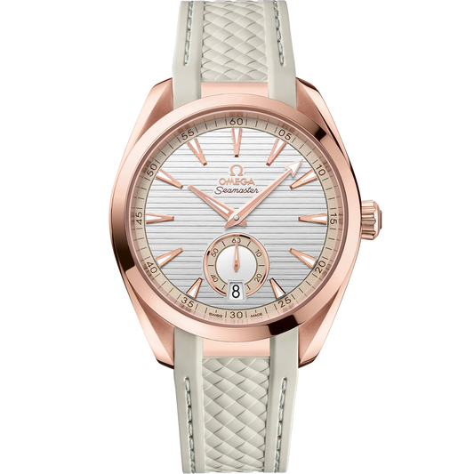 SEAMASTER AQUA TERRA 150M 41 MM, SEDNA™ GOLD ON RUBBER STRAP