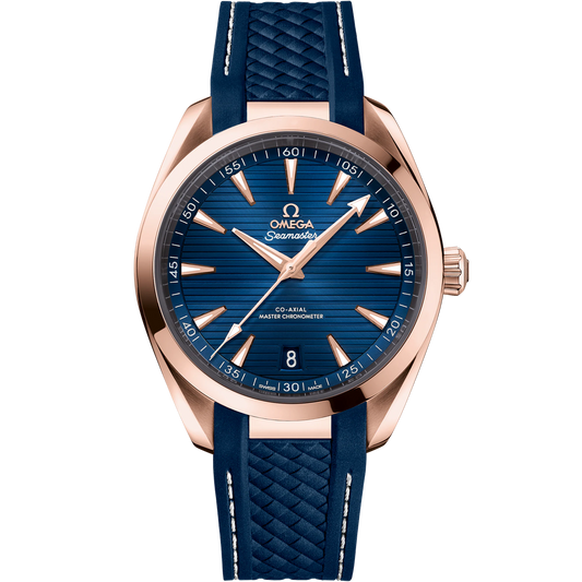SEAMASTER AQUA TERRA 150M 41 MM, SEDNA™ GOLD ON RUBBER STRAP