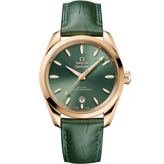 SEAMASTER AQUA TERRA SHADES 38 MM, MOONSHINE™ GOLD ON LEATHER