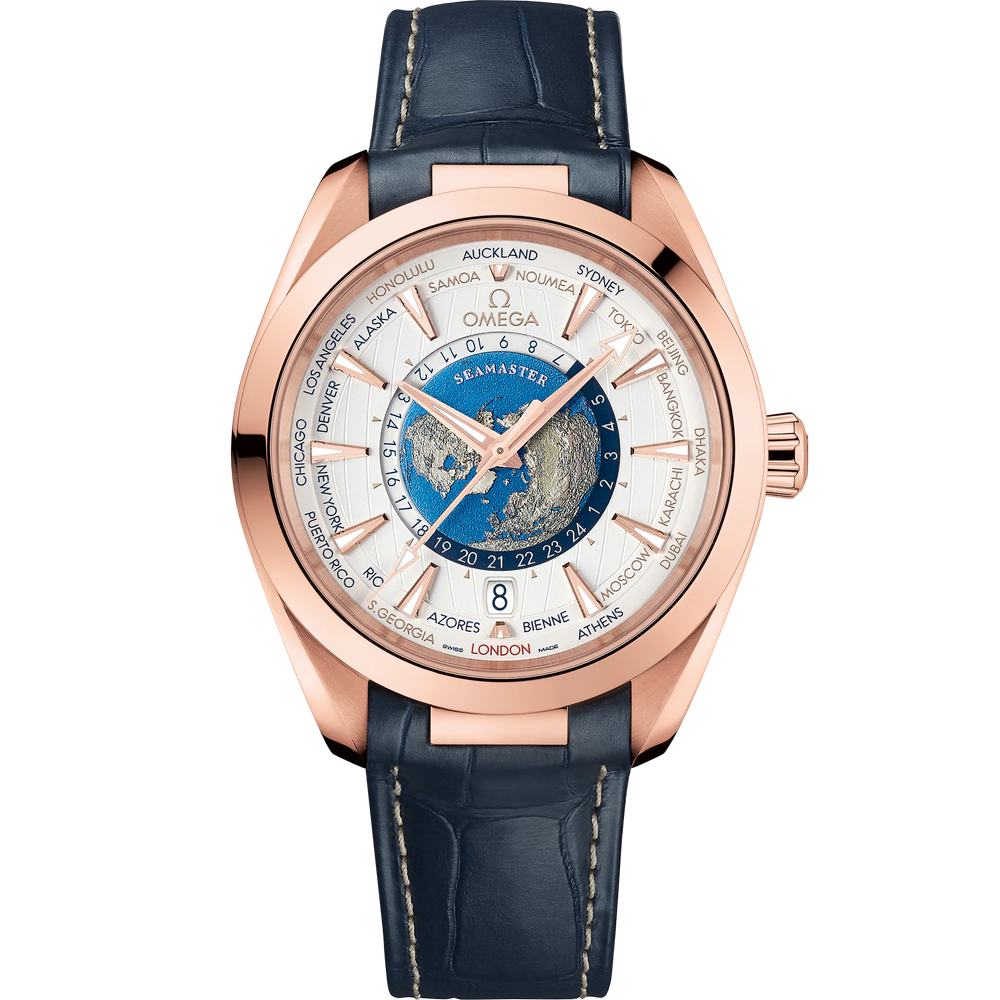 SEAMASTER AQUA TERRA 150M 43 MM, SEDNA™ GOLD ON LEATHER STRAP