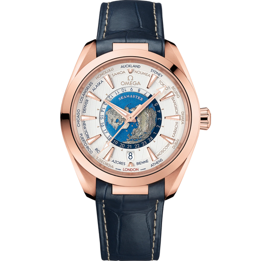 SEAMASTER AQUA TERRA 150M 43 MM, SEDNA™ GOLD ON LEATHER STRAP