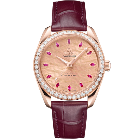 SEAMASTER AQUA TERRA 150M 38 MM, SEDNA™ GOLD ON LEATHER STRAP