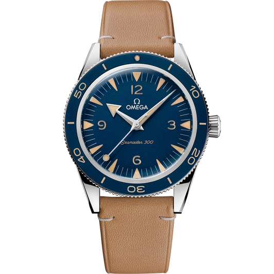 SEAMASTER 300 41 MM, STEEL ON LEATHER STRAP