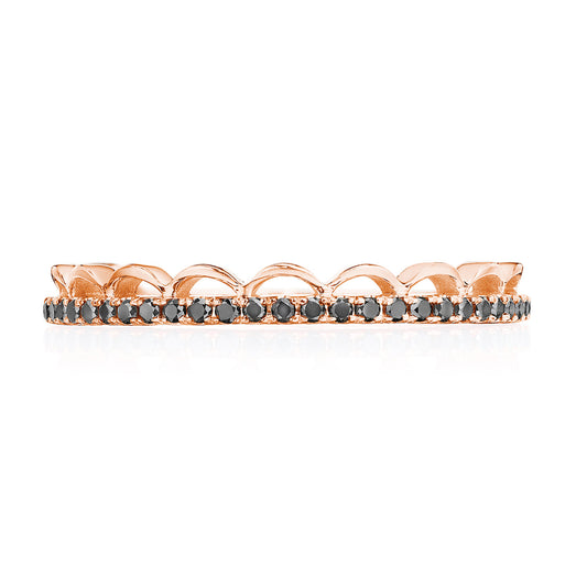 Crescent Crown Ring with Black Diamond