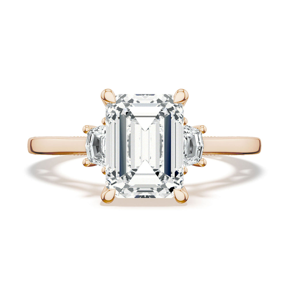 Emerald 3-Stone Engagement Ring