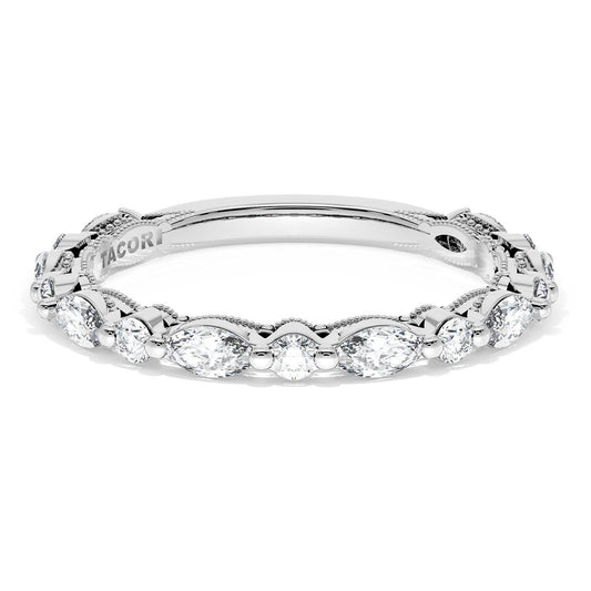 Marquise and Round Diamond Wedding Band, 2.20mm
