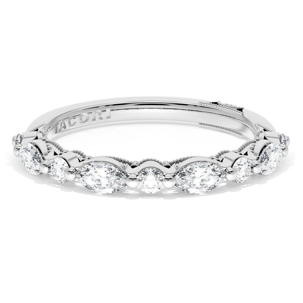 Marquise and Round Diamond Wedding Band, 2.80mm