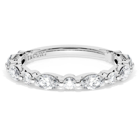 Marquise and Round Diamond Wedding Band, 2.80mm