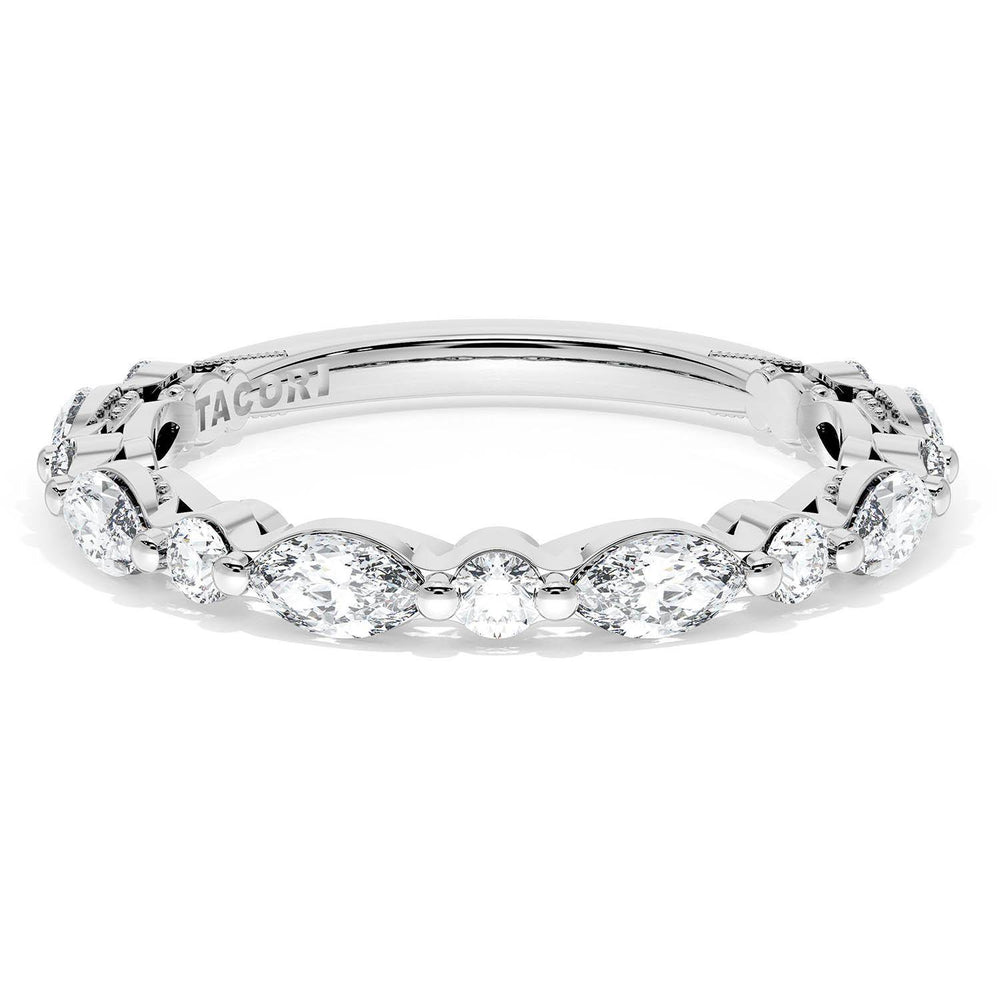 Marquise and Round Diamond Wedding Band, 2.80mm