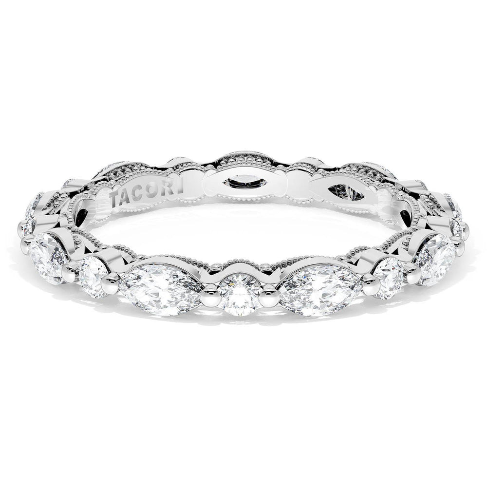 Marquise and Round Diamond Wedding Band, 2.80mm