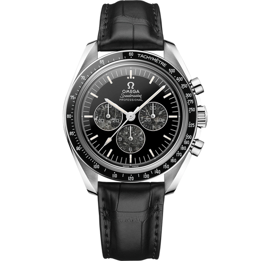 SPEEDMASTER CALIBRE 321 42 MM, PLATINUM ON LEATHER STRAP