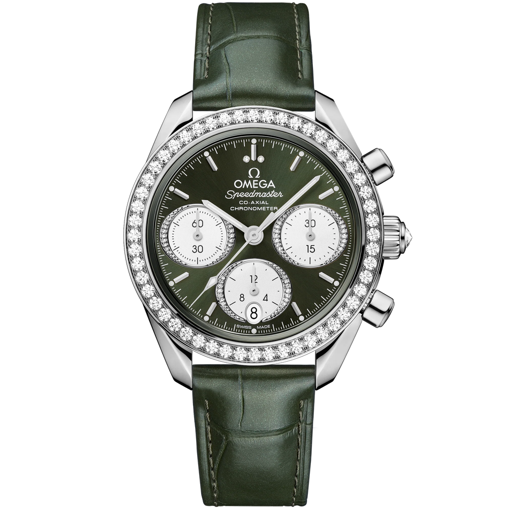 SPEEDMASTER 38 MM, STEEL ON ALLIGATOR