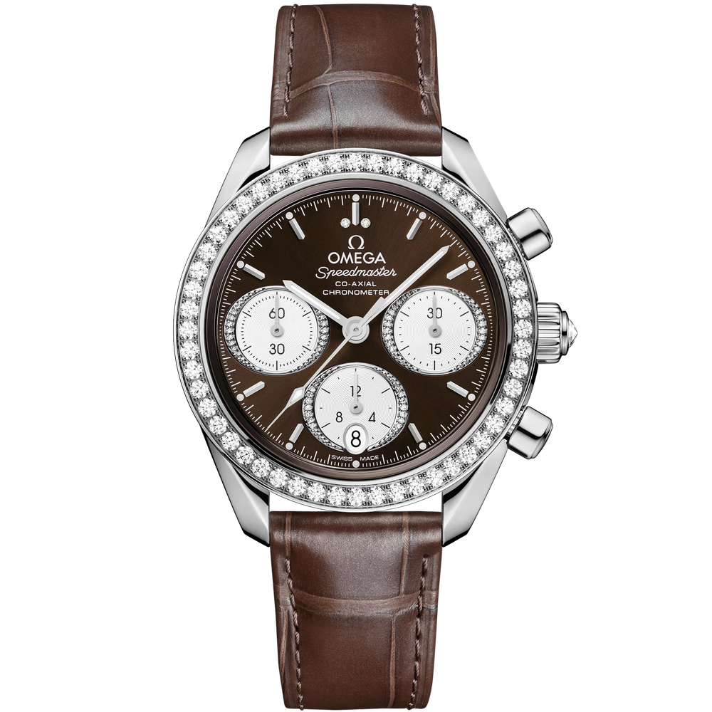 SPEEDMASTER 38 MM, STEEL ON ALLIGATOR